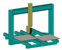 Moving twin table 6 axis CNC